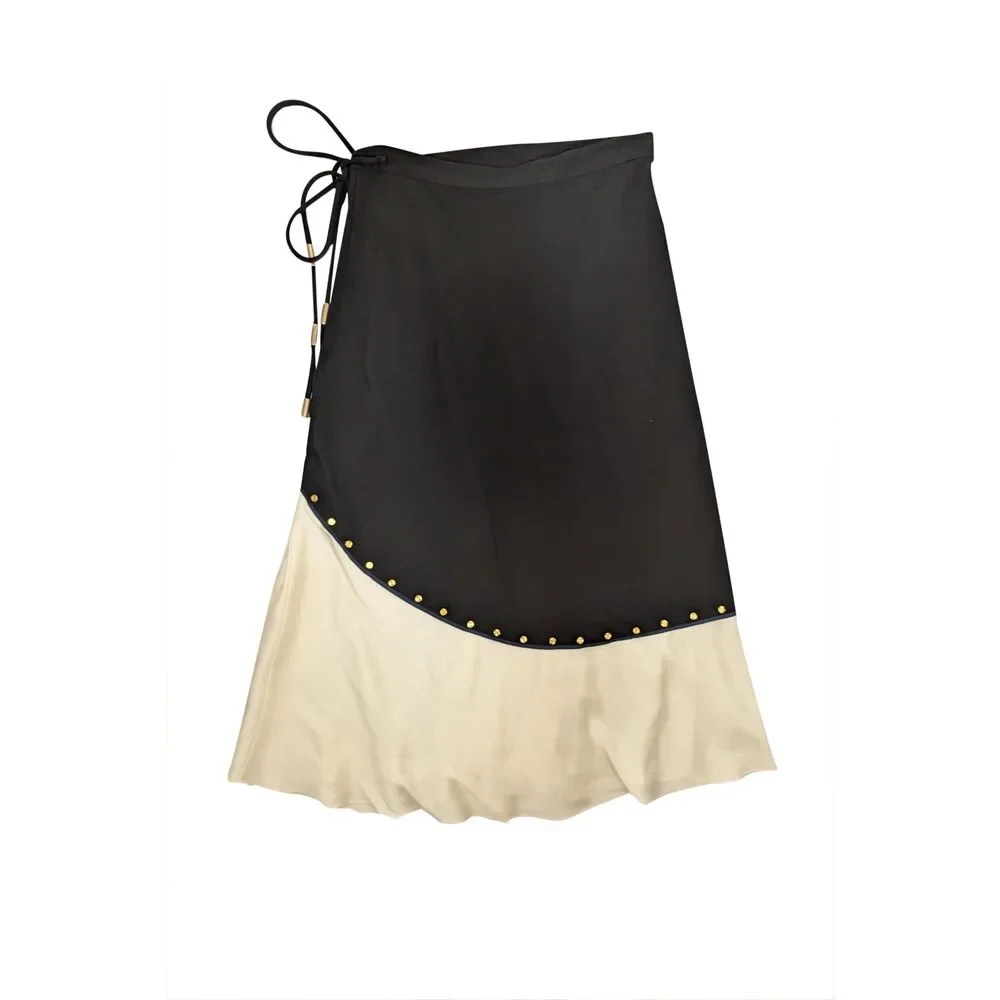 Tory Burch - Black, Ivory, & Navy Colorblock Skirt Sz M